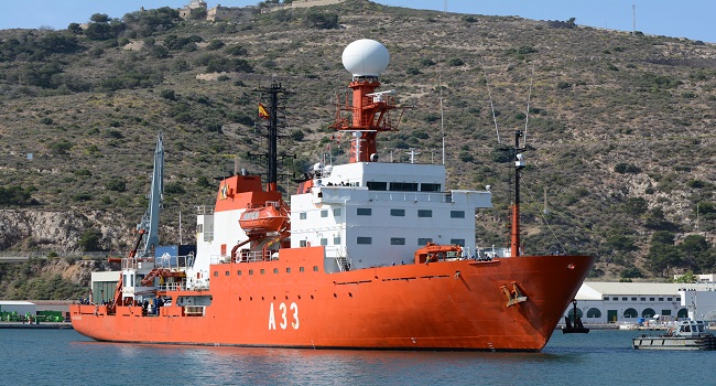 El buque oceanográfico ‘Hespérides’ ya está en Cartagena