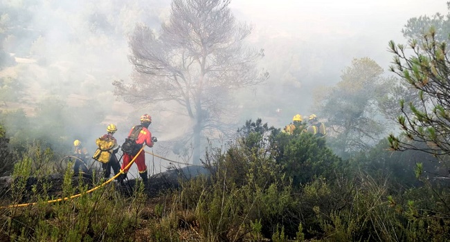 La UME amplía a 265 los militares desplegados en el incendio forestal de Torres del Español, en Tarragona