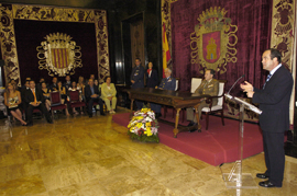El ministro de Defensa, José Bono en su alocución durante los premios ejército del aire 2005