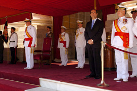 S.M. El Rey preside los acto de la entrega de reales despachos de la Escuela de Suboficiales de la Armada en San Fernando Cádiz