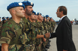 El ministro de Defensa, José Antonio Alonso, despide al contingente de la fuerza expedicionaria para Líbano en la Base Naval de Rota