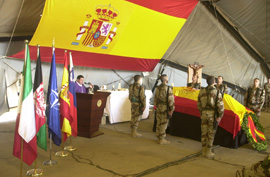 Ceremonia de despaedida de Idoia Rodríguez en la base de Herat (Afganistán)