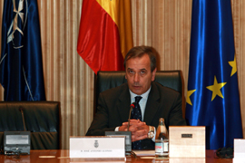 El ministro de Defensa, José Antonio Alonso durante el acto de clausura del XXV aniversario de España en la OTAN
