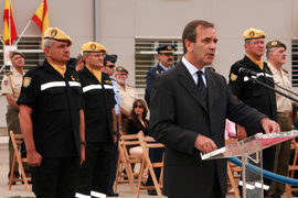 José Antonio Alonso, ministro de Defensa, durante su intervención en el día institucional de la Unidad Militar de Emergencias UME