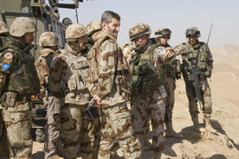 El Jefe de Estado Mayor de la Defensa (JEMAD), durante su visita en Afganistan