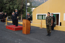 El Almirante Jefe de Estado Mayor de la Armada, Manuel Rebollo García recibe honores