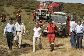 Chacón visita las zonas afectadas por los incendios en Galicia