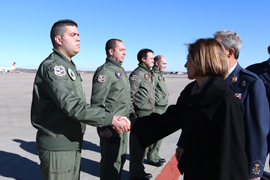 La ministra de Defensa en la base aérea de Torrejón