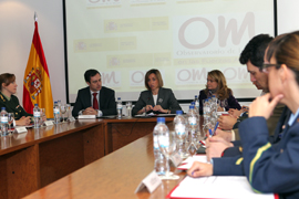 La ministra de Defensa durante la reunión del Observatorio de la Mujer en las Fuerzas Armadas