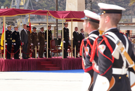 Su Alteza Real el Principe de Asturias preside la ceremonia acompañado del resto de autoridades