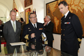Su Alteza Real el Principe de Asturias acompañado del ministro de Defensa, Pedro Morenés visitan el Museo Naval de Cartagena