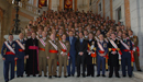 El presidente del Gobierno y el ministro de Defensa junto a autoridades militares y representantes de la Infantería española en la celebracion de la Patrona de la Infantería