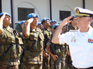 El almirante jefe del Estado Mayor de la Armada, Sebastián Zaragoza, durante su visuita a Haití en diciembre del pasado año