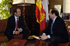El ministro de Defensa, José Bono se entrvista con el presidente de Castilla Y León, Juan Vicente Herrera