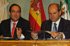 Rueda de prensa de Manuel Chaves y José Bono en la firma del convenio firmado en Sevilla