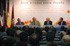 El ministro de Defensa, José Bono, el presidente del Senado, Javier Rojo y el diputado general de Álava, Ramón Rabanera en la conferencia ofrecida por José Álvarez Junco, en Vitoria