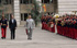 Los ministros de Defensa de España y Belgica, pasan revista a la unidad que le rindió honores en el patio del ministerio