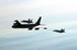 Dos aviones F-18 y un Boing 707 del Ejército del Aire en un ejercicio de rabastecimiento en vuelo