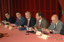 El ministro de Defensa hoy durante el almuerzo con el Círculo de empresarios vascos