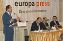 El ministro de Defensa, José Bono,en los Desayunos Informativos de Europa Press