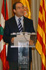 José Bono, ministro de Defensa, durante la rueda de prensa en el Ministerio de Defensa