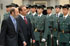 Los ministros de Defensa e Interior, José Antonio Alonso y Alfredo Pérez Rubalcaba, pasan revista a las tropas en la Dirección General de la Guardia Civil