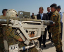 José Antonio Alonso, ministro de Defensa,visita la Base Aerea en Zaragoza, en la que puede ver una exposición estática de armamento y material