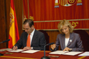Firma del protocolo por parte de los titulares de ambos departamentos, José Antonio Alonso y Elena Salgado