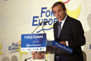 El ministro de Defensa, José Antonio Alonso durante su intervención en el Forum Europa en Madrid