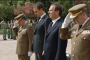 El Presidente del Gobierno, acompañado por el ministro de Defensa, el Jefe de Estado Mayor de la Defensa y el Jefe de Estado Mayor del Ejército