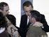 El presidente del Gobierno, José Luis Rodríguez Zapatero y el ministro de Defensa José Antonio Alonso consuelan a los padres de Idoia Rodríguez