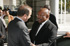 El ministro de Defensa de la República de Sudáfrica, Mosiuoa Lekota, con José Antonio Alonso, a su llegada al Ministerio.