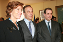 El ministro José Antonio Alonso junto al exsecretario de Defensa, Francisco Pardo y su sucesora en el cargo, Soledad López