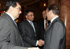 El presidente de la República Islámica de Pakisatán, Pervez Musharraf, y el ministro de Defensa, José Antonio Alonso, en el hotel Ritz de Madrid