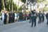 La Fuerza del Ejército del Aire que ha rendido honores a la Bandera desfila en la plaza del Descubrimiento de Madrid