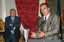 El ministro Alonso, durante su intervención en el acto de imposición de condecoraciones en el Palacio de Santa Cruz en Madrid
