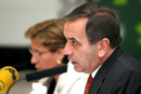 El ministro de Defensa, José Antonio Alonso, durante su conferencia en el Euroforum Felipe II, El Escorial, Madrid