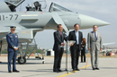 El ministro de Defensa durante el acto de entrega del último Eurofighter Tranche 1