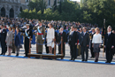 SS. MM. Los Reyes reciben honores militares a su llegada a la Plaza Colón de Madrid