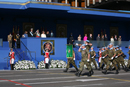 Cascos azules españoles desfilan ante SS.MM. Los Reyes que presiden los actos del Día de la Fiesta Nacional
