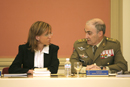 La ministra de Defensa, Carme Chacón durante la sesión del Consejo Superior del Ejército