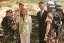 La ministra de Defensa, Carme Chacón, durante la visita al Centro de Desminado Internacional en la Academia de Ingenieros del E.T.
