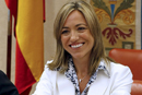 La ministra de Defensa, Carme Chacón, en la Comisión de Defensa del Congreso