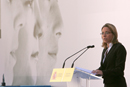 La ministra de Defensa, Carme Chacón durante su intervención en los premios Idoia Rodríguez