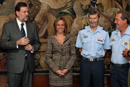 La ministra de Defensa, Carme Chacón presenta la nueva Cúpula Militar al líder del PP, Mariano Rajoy, en el Ministerio de Defensa