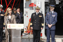 La ministra de Defensa dirige unas palabras a la dotación de la fragata 'Numancia'