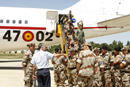 Llegada del contingente Sirius de la operación EUFOR Chad/RCA a la Base Aérea de Getafe