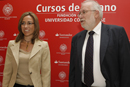 Carme Chacón, ministra de Defensa, inaugura el Curso de Verano de la Universidad Complutense de Madrid en San Lorenzo de El Escorial