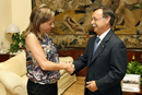 La ministra Chacón recibe al presidente Vivas