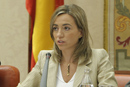La ministra de Defensa Carme Chacón durante su comparecencia